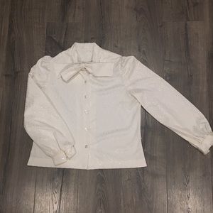 Vintage style blouse with neck tie